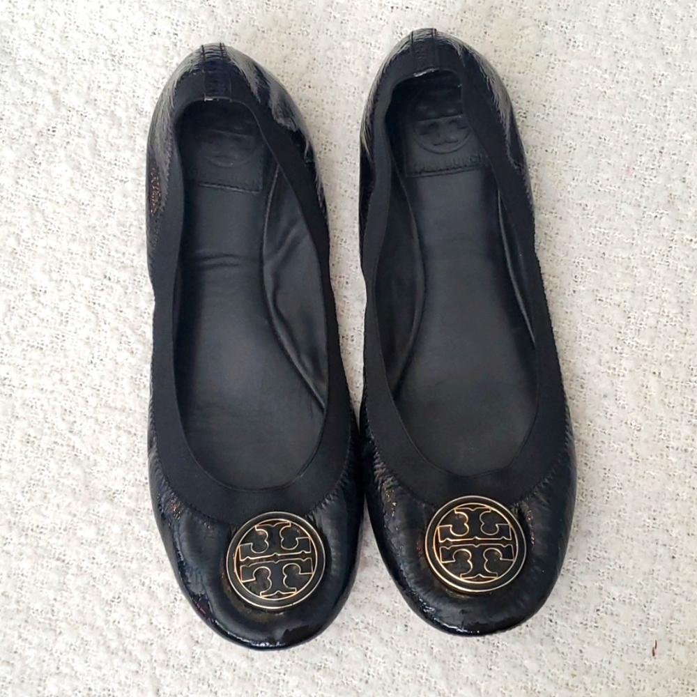 Tory Burch black and gold ballerina flat